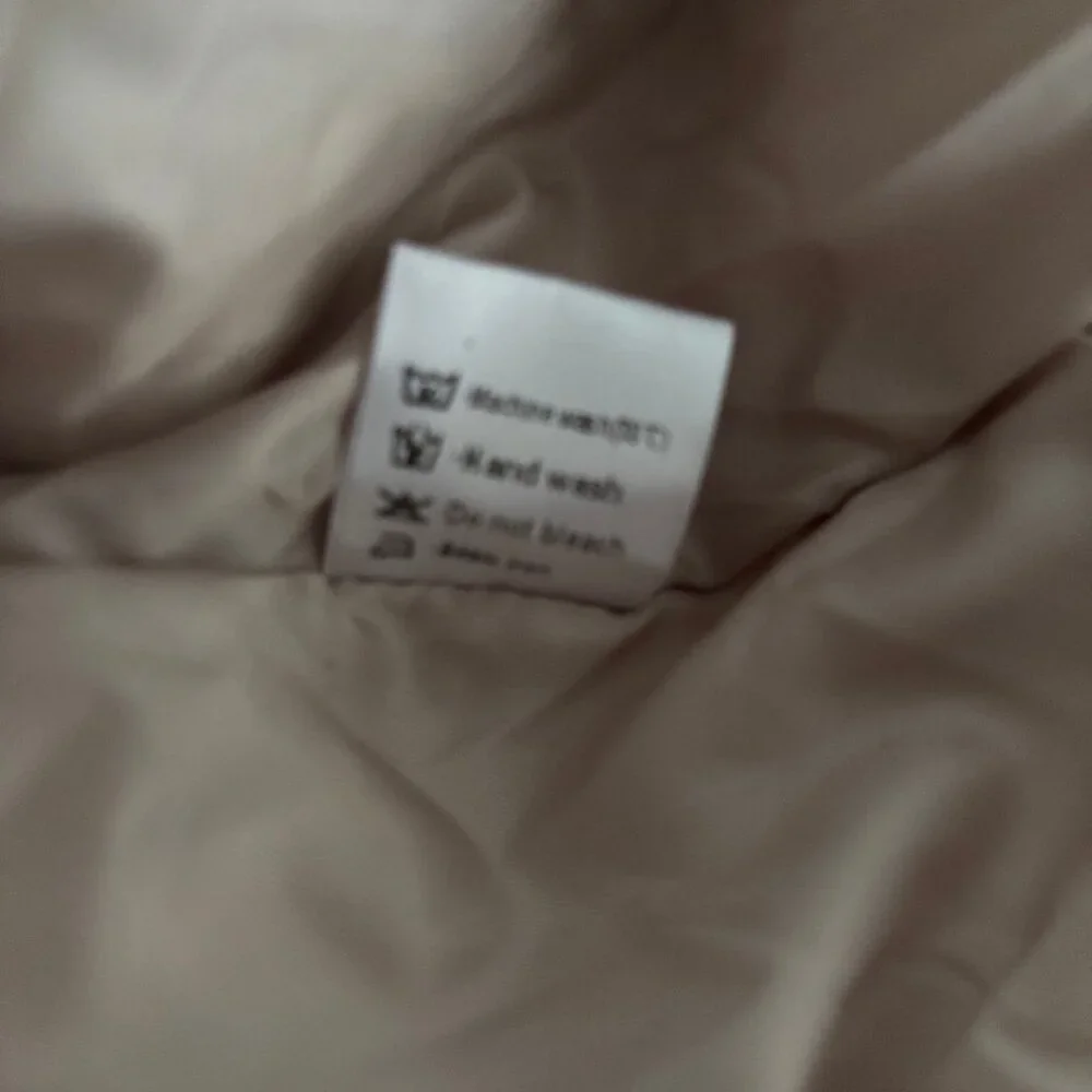 MEROKEETY Womens Winter Long Sleeve Zip Puffer Baggy Short Down Coat S Beige NWT